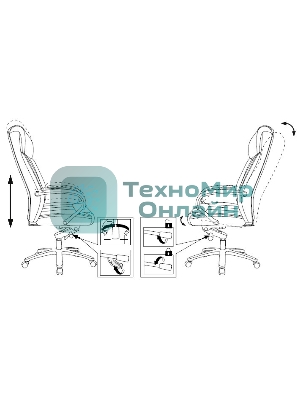 Кресло Бюрократ T-9922SL/BLACK черный, кожа