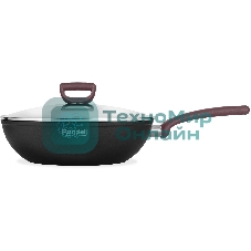 Сковорода ВОК (WOK) Rondell Fest RDA-1527 круглая 28 см, покрытие: Xylan Plus ручка несъемная (с крышкой) черный