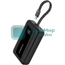 Портативный аккумулятор Anker Power Bank 20K, 30W, Built-In USB-C Cable черный