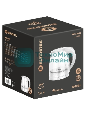 Чайник Eurostek EEK-3003, 1.2л, стекло