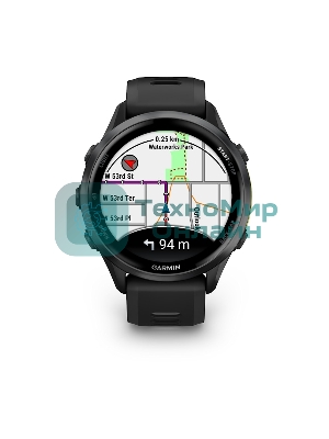 Смарт-часы Garmin Forerunner 970 черный, темно-серый DLC титановый безель, черный ремешок 47мм