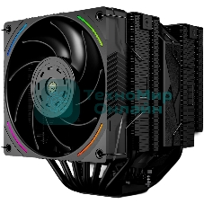 Кулер для процессора Thermalright Royal Pretor 130 Ultra Black (4-pin PWM, 158mm, Ni/Cu, 7x6mm, 1x120mm ARGB +1x130mm, 69CFM/81.88CFM, 27dBA/28.3dBA, 2150RPM/1750RPM, S: 1200, 1700, 1851, 115X, 2011, 2066, AM4, AM5, black)