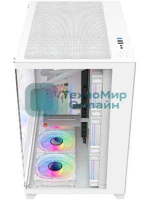 Компьютерный корпус 1STPLAYER MEGAVIEW MV8-TP белый/ATX/MV8-TP-WH