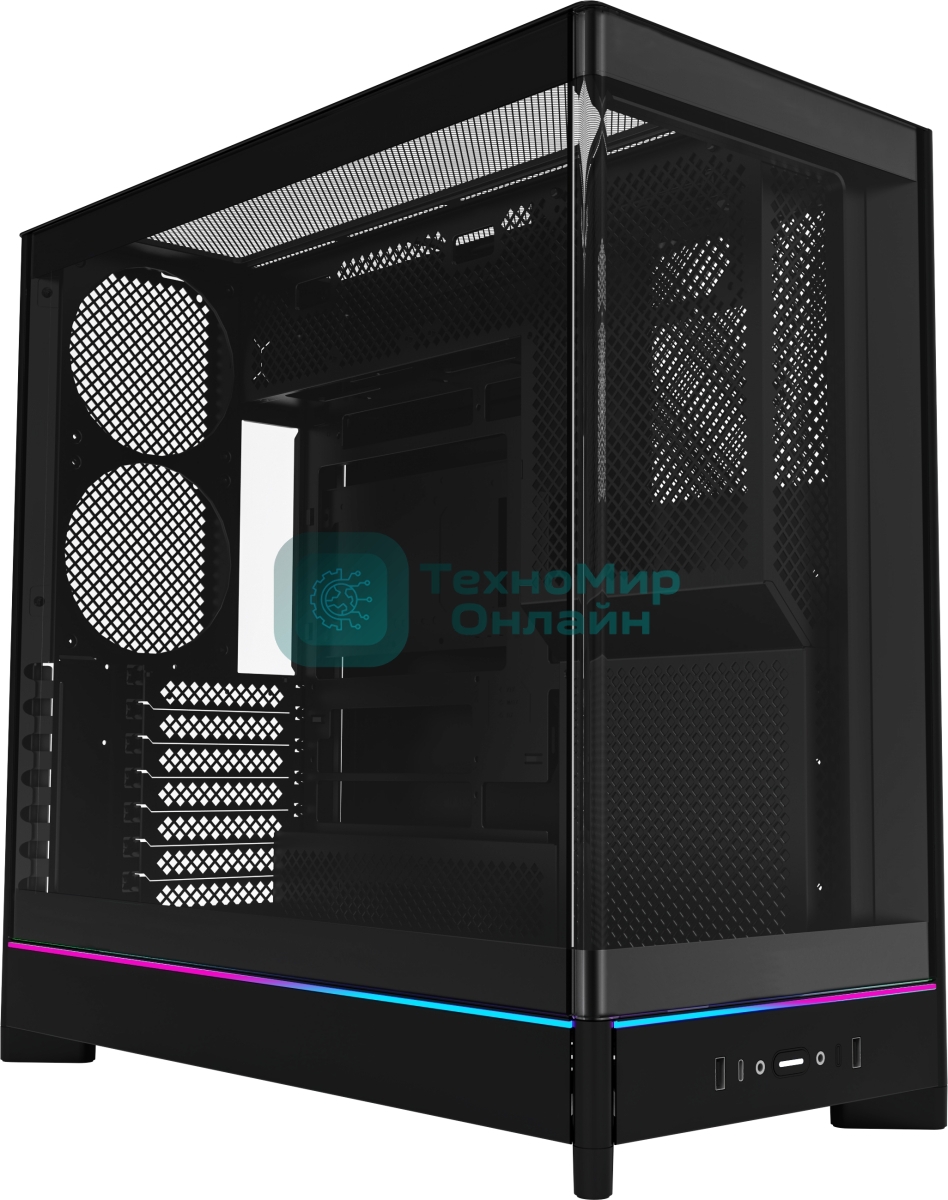 Компьютерный корпус Montech HS02 черный без БП ATX 4x140мм 2xUSB 3.0 1xUSB3.1 audio bott PSU