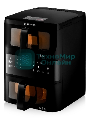 Аэрогриль Brayer 2048BR черный, 2500 Вт, 10 л, сенсор, 10 программ