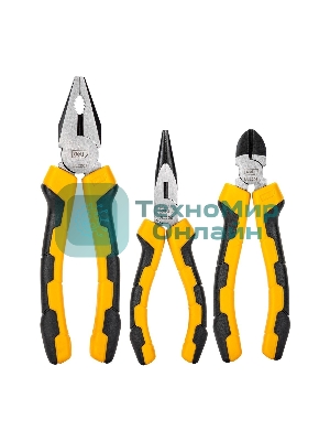 Набор плоскогубцев Deli DL2008-3 8-дюймовые комбинированные плоскогубцы, 6-дюймовые длинногубцы, 6-дюймовые диагональные плоскогубцы. Высокоуглеродистая сталь. Двухкомпонентная ручка.