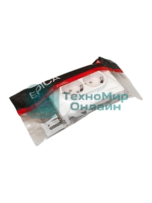 Розетка 2-м EKF UP1-SOW-210 СП Эпика 16А с заземл. без защ. шторок с рамкой механизм бел.