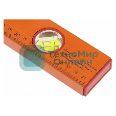 Уровень алюминиевый Sparta 400 мм, 3 глазка, желтый, линейка