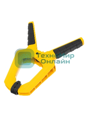 Струбцина клещеобразная Denzel усиленная 100 х 80 мм, двухкомпонентные рукоятки