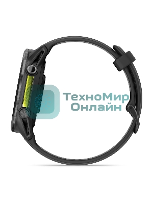 Смарт-часы Garmin Forerunner 970 черный, темно-серый DLC титановый безель, черный ремешок 47мм