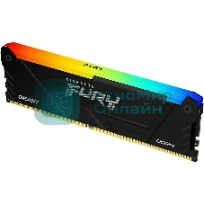 Оперативная память Kingston Fury Beast, DDR4, 8GB (1x8GB), 3200MHz, CL16, DIMM, с радиатором, RGB, черный