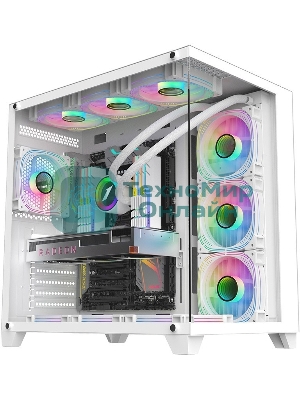 Компьютерный корпус 1STPLAYER MEGAVIEW MV8-TP белый/ATX/MV8-TP-WH