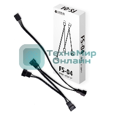 Кабель-разветвитель 1/4 ID-COOLING FS-04 (160шт/кор, 12V, PWM, 4 pin) Retail