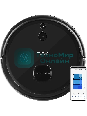 Робот-пылесос Red Solution RV-RL6000S черный, 35 Вт, 2600 мАч Li-Ion, уборка влажная/сухая, пылесборник контейнер 0.3 л