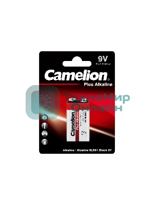 Элемент питания Camelion (1655) 6LR61 PLUS ALKALINE BL-1 (6LR61-BP1 9В)