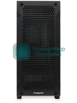Компьютерный корпус без блока питания Case HSPD M541, Mesh Mid Tower, черный, TG, 0.7 SPCC, no fans, ATX, mATX, mITX, 170/405/210мм, 2x2.5