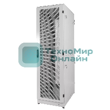 Шкаф серверный напольный 48U (600 1000) дверь перфорированная, задние двойные перфорированные
