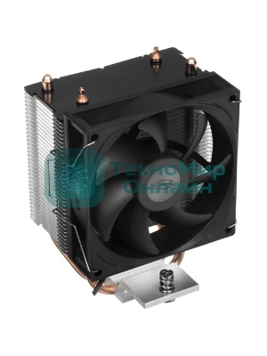 Кулер для процессора PCCooler R200 S115X/1200/1700/AM4/AM5 (TDP 110W, 90мм Non LED Fan, 2 тепловые трубки 6мм, 2200RPM, 28,3dBa)