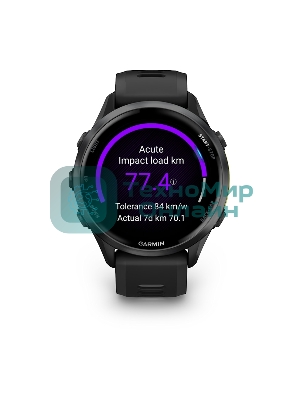 Смарт-часы Garmin Forerunner 970 черный, темно-серый DLC титановый безель, черный ремешок 47мм