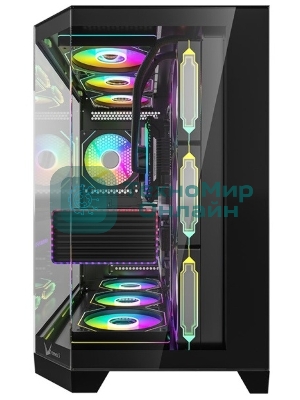 Компьютерный корпус Formula V Line Crystal Z6 Black, ATX, Left & Front & Bevel side Tempered Glass, TYPE-C*1, USB3.0*2