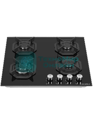 Газовая варочная панель Maunfeld EGHG.64.23CB/G, 4 конфорки, закаленное стекло, черный