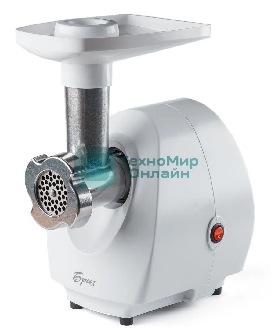 Мясорубка электрическая Аксион Бриз М21.21 белый, 1000 Вт, 1.3 кг/мин, защита от перегрузки, насадки - 1