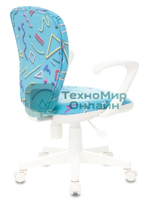 Кресло детское Бюрократ KD-W10AXSN голубой Sticks 06 крестовина пластик пластик белый