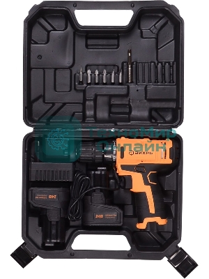 Дрель-шуруповерт Вихрь ДА-24Л-2кУ, 24 В, 2 Ач, 55 Нм, щеточный, ударный