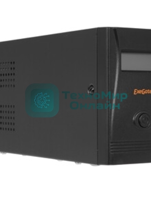 Источник бесперебойного питания ExeGate Smart LB-850.LCD.AVR.2SH.USB (850VA/510W, LCD, AVR, 2*Schuko, USB, батарея 12V 9Ah, черный)