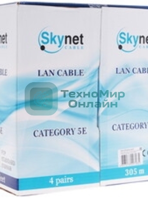 Кабель SkyNet Premium UTP outdoor 4x2x0,51 на тросу, медный, FLUKE TEST, кат.5e, однож., 305 м, на катушке, черный