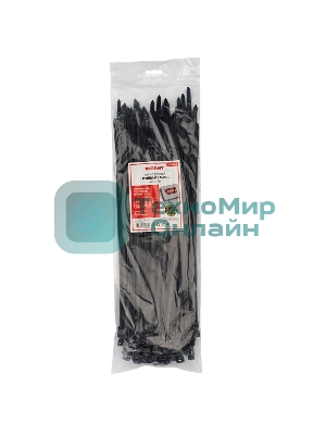 Хомут-стяжкa нейлоновая с тройным замком Rexant 400x7,6 мм, черная, упаковка 100 шт.