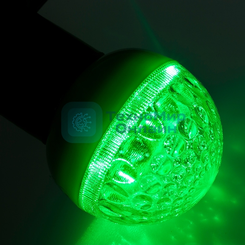 Лампа шар Neon-night e27 9 LED Ø50мм зеленая