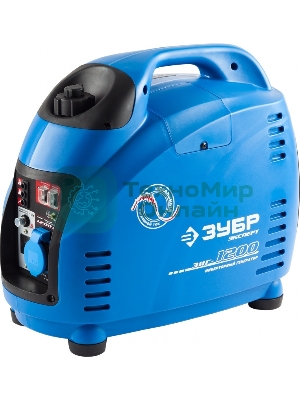 Электрогенератор бензиновый инверторный Зубр ЗИГ-1200, 1.2 кВт, 94 дБ, 18.8 кг