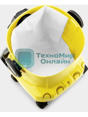 Строительный пылесос Karcher WD 5 V-25/5/22 желтый, 1100 Вт, уборка сухая/сбор воды, пылесборник мешок/контейнер, 25 л