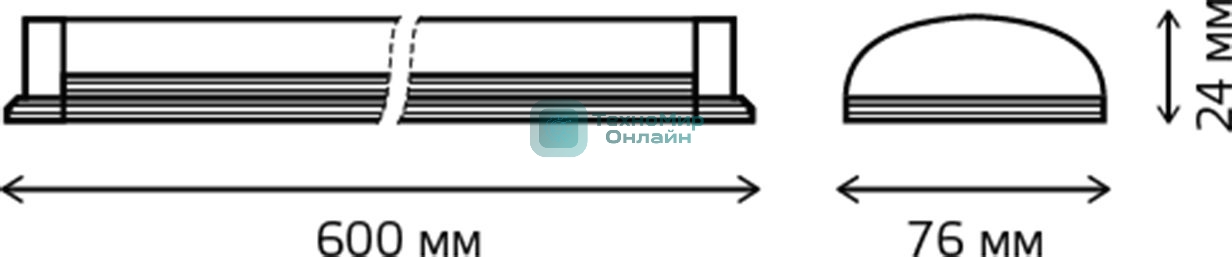 Светильник светодиодный Gauss IP20 600x76x24мм 18W 1560lm 6500K WLF-2 сталь 1/20