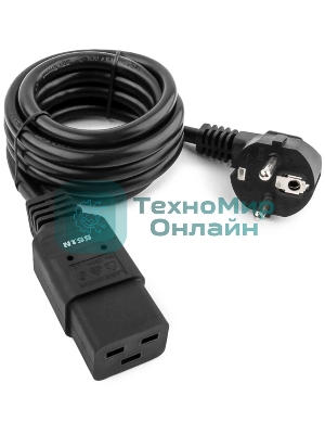 Шнур питания NTSS NTSS-PC19772 C19-Schuko проводник.:3x1.5мм2 3м 220/250В 16А черный