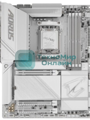 Материнская плата Gigabyte X870E AORUS PRO X3D ICE, AM5, AMD X870E, 4xDDR5, 4xSATA, 4xM.2, 1xPCIe 5.0 x16, 1xPCIe 4.0 x16, 1xPCIe 3.0 x16, 1xHDMI, 1x5Gb LAN, Wi-Fi 7, Bluetooth 5.4, 2xUSB-C 40Gbps (USB4), 2xUSB-C 10Gbps, 5xUSB-A 10Gbps, 3xUSB-A 5Gbps, 3x3.5 мм + S/PDIF оптический, 7.1, белый, ATX