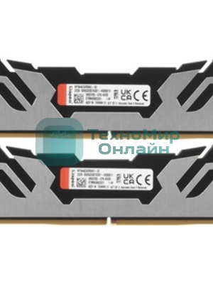 Оперативная память Kingston Fury Renegade, DDR5, 32Gb (1x32GB), 6400MHz, CL32, DIMM, радиатор, серебристый/черный