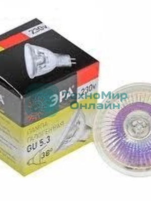 Лампа галогенная ЭРА GU5.3-JCDR (MR16) -35W-230V-Cl(10/200/6000)