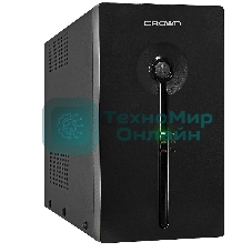 Источник бесперебойного питания CROWN Line Intractive CMU-SP800 COMBO USB 800VA\480W, корпус металл, 1x12V/9AH, розетки 4*IEC + 2*EURO+1*IEC bybass, трансформатор AVR 140-290V, съемный кабель 1.2 м, порт RJ11/45, порт USB, защита: от перегрузки, от КЗ, от скачков напряжения