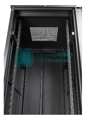 Шкаф коммутационный Lanmaster (TWT-CBB-18U-6X6-G1) напольный 18U 600x600 мм пер. дв. стекл задн. дв. спл. стал. лист 2-хст. 2 бок. пан. 800 кг черный IP20