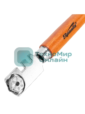 Стеклорез 6-роликовый с деревянной рукояткой Sparta