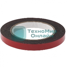 Лента клейкая Matrix на вспененной основе усиленная, двусторонняя, черная, 12 мм х 5 м