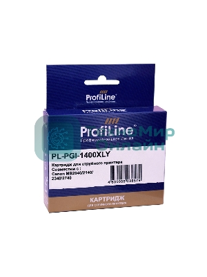 Картридж струйный ProfiLine PL-PGI-1400XLY для принтеров Canon MB2040/MB2140/MB2340/MB2740 с чернилами Yellow