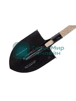 Лопата штыковая, 205х275х1400 мм, ребра жесткости, деревянный черенок Россия