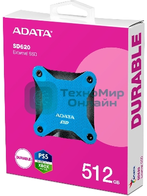 Внешний SSD A-DATA External SD620, 512Gb, USB 3.2, R/W -550/500 MB/s синий