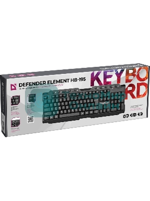 Клавиатура беспроводная Defender Element HB-195 RU USB черный
