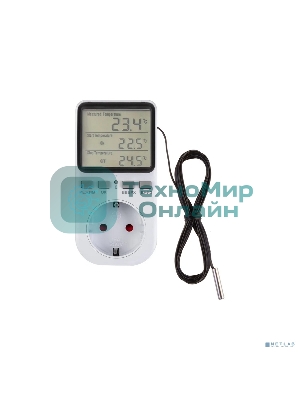 Терморегулятор цифровой 16А-01 в розетку, белый Rexant