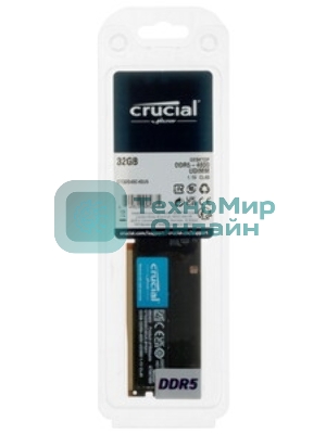 Оперативная память Crucial Premier, DDR5, 32GB (1x32GB), 4800 MHz, CL40, SO-DIMM