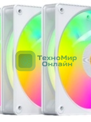 Вентилятор для корпуса Ocypus Gaммa F12 Elite WH ARGB REVERSE BLADE 3 IN 1, 120x120x25мм, 4-PIN PWM, 600-1800 RPM, 26 DBA MAX, HYDRO BEARING